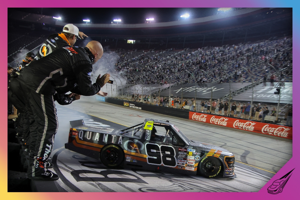 NASCAR Craftsman Truck Series trucks racing at Bristol Motor Speedway in the 2026 Chase opener