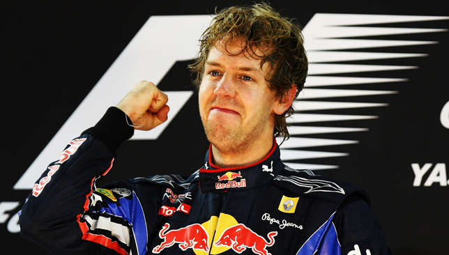 Sebastian Vettel celebrating his 2010 world title in Abu Dhabi at 23